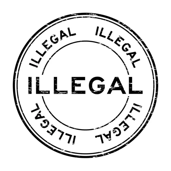 Grunge noir timbre en caoutchouc rond illégal pour les entreprises — Image vectorielle