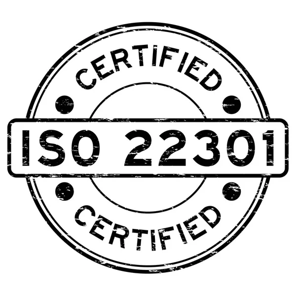 Grunge siyah ISO 22301 yuvarlak lastik damgası sertifikalı