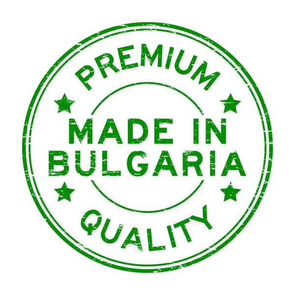 Гранж зелений преміум якість, зроблено в Болгарії штамп — стоковий вектор