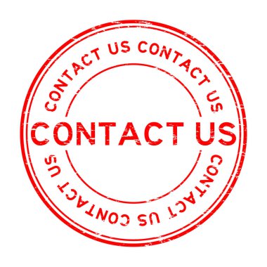 Grunge kırmızı yuvarlak lastik damgası bize ulaşın