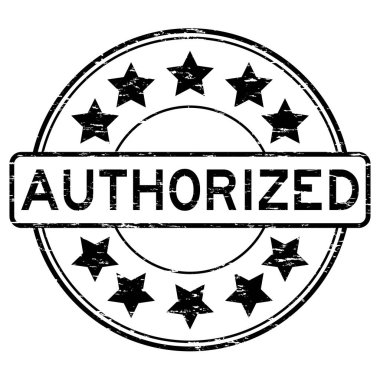 Grunge siyah yuvarlak şekil lastik damgası yetkili