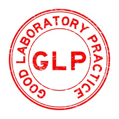 Grunge kırmızı Glp (iyi laboratuar uygulaması) pencere boyutu
