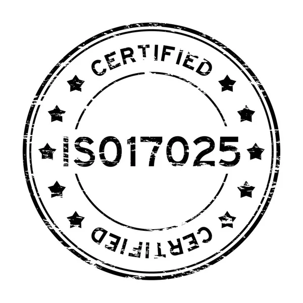 Grunge černé Iso 17025 certifikovaný kulaté razítko — Stockový vektor