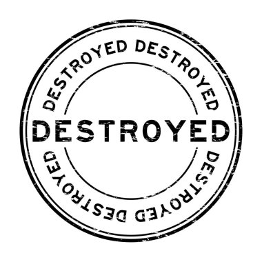 Grunge siyah yuvarlak şekil lastik damga yok