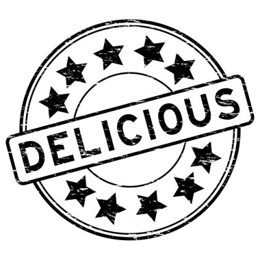 Grunge siyah yıldız simgesi ile lezzetli yuvarlak pencere boyutu