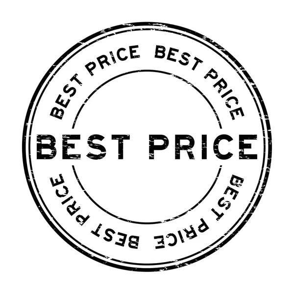 Лучшая цена - черная круглая резиновая марка — стоковый вектор