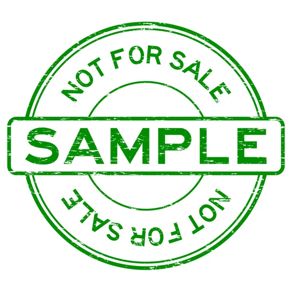 Grunge échantillon rond vert non à vendre tampon en caoutchouc — Image vectorielle