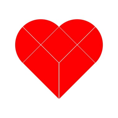 Bulmaca kırmızı kalp şekli arka plan (konsept aşk için farklı Bağlan, 