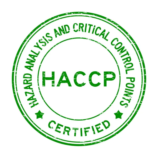 Grunge modré Haccp (Hazard Analysis and Critical Control Points) — Stockový vektor