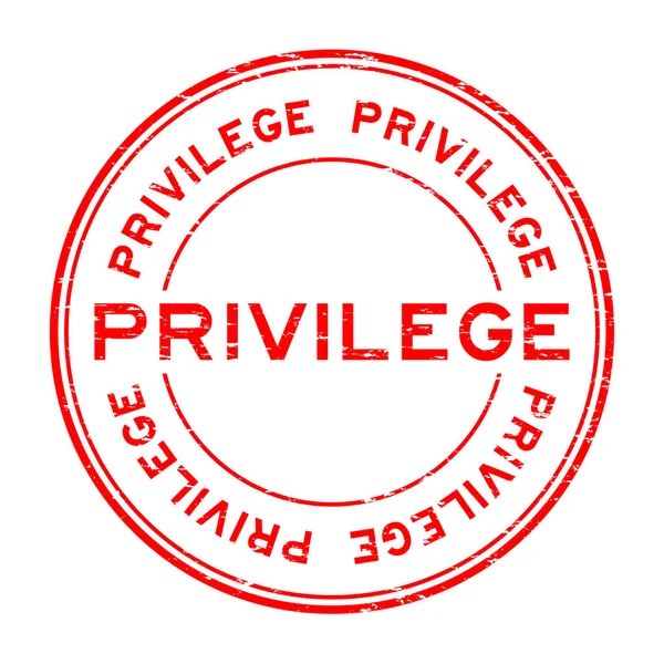 Grunge rojo privilegio ronda sello de goma sobre fondo blanco — Vector de stock