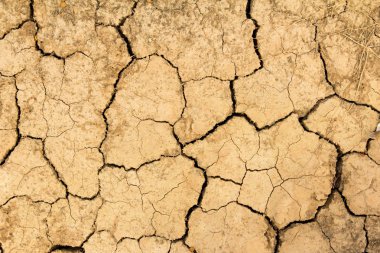 Kuru kahverengi toprak arka plan, küresel ısınma etkisi kırık