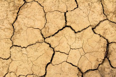 Kuru kahverengi toprak arka plan, küresel ısınma etkisi kırık