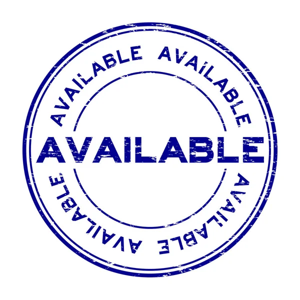 Grunge bleu disponible rond tampon caoutchouc sur fond blanc — Image vectorielle