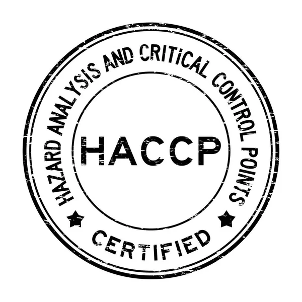 Grunge black HACCP (Hazard Analysis and Critical Control Points) — Stock Vector