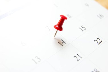 Takvim (konsept 14 Şubat (Valent için 14 numara üzerinde odaklanmak