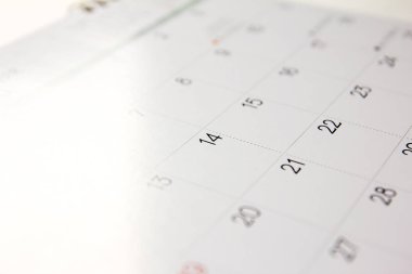 Takvim (konsept 14 Şubat (Sevgililer günü için 14 numara üzerinde odaklanmak))