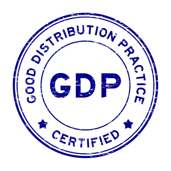 Mavi GSYİH (iyi dağıtım uygulama) yuvarlak sertifikalı grunge ovmak
