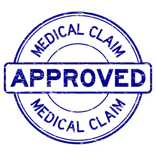 Grunge blue medical claim approve round rubber stamp on white ba — Stock Vector