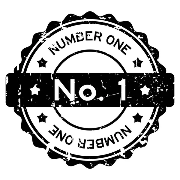 Grunge preto Não. 1 (número um) carimbo de vedação de borracha redonda no fundo branco — Vetor de Stock