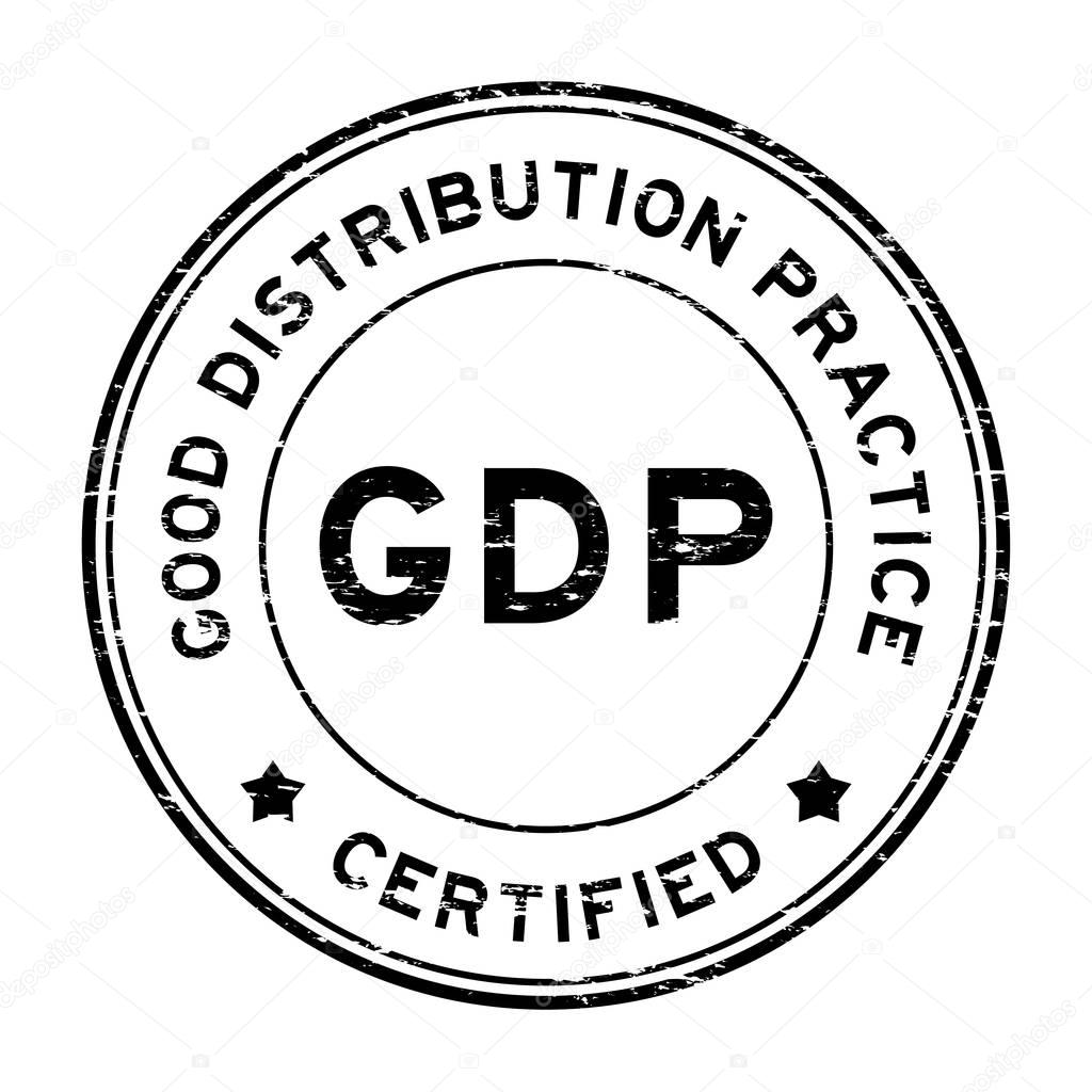 Grunge black GDP (Good distribution practice) certified round ru