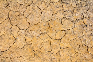 Kuru kahverengi toprak arka plan, küresel ısınma etkisi kırık