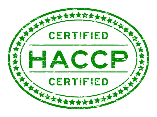 Grunge yeşil Haccp (tehlike analizi ve kritik kontrol noktaları) oval lastik mühür damgası