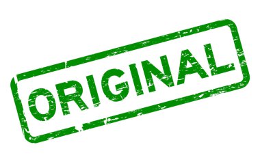 Grunge yeşil orijinal kare lastik mühür damgası beyaz backgrou