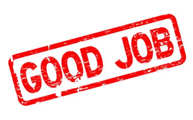 Grunge kırmızı iyi iş kare lastik mühür damgası