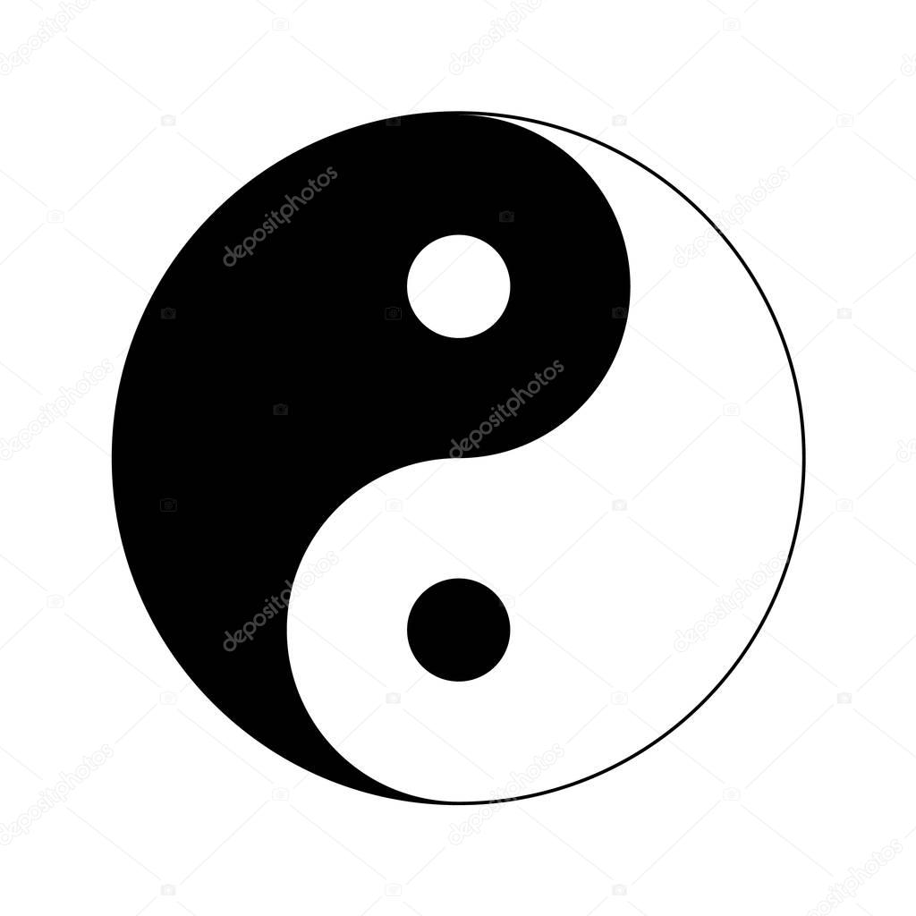 Background of black and white of Yin Yang symbol 