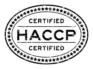 Grunge siyah Haccp (tehlike analizi ve kritik kontrol noktaları) oval lastik mühür damgası