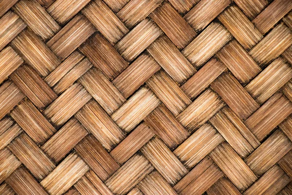 Closed up of brown color wooden weave texture background — Stock Photo, Image