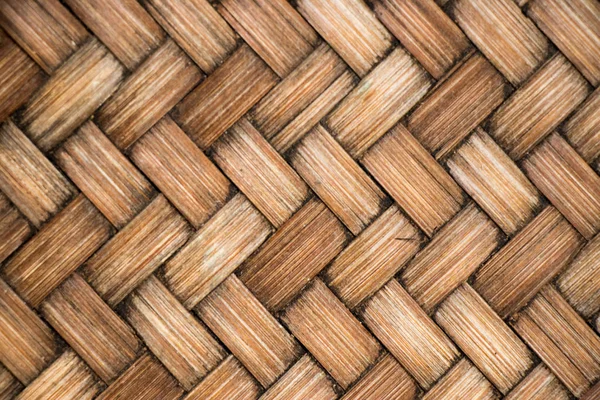 Closed up of brown color wooden weave texture background — Stock Photo, Image
