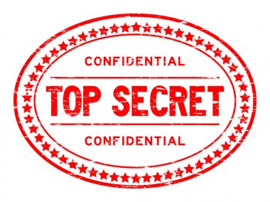 Grunge kırmızı üst gizli gizli oval lastik damga mühür