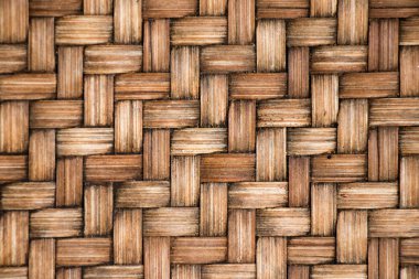 Kahverengi renk ahşap örgü doku arka planını kapandı