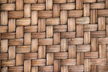Kahverengi renk ahşap örgü doku arka planını kapandı