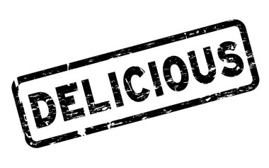 Grunge siyah lezzetli kare lastik mühür damgası