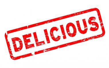 Grunge kırmızı lezzetli kare lastik mühür damgası