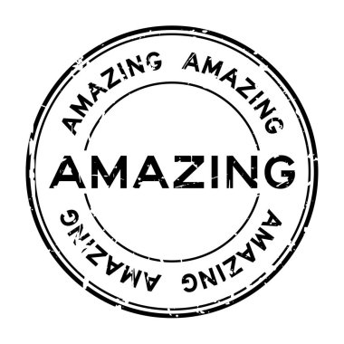 Grunge black inanılmaz yuvarlak lastik mühür damgası beyaz arka plan üzerinde