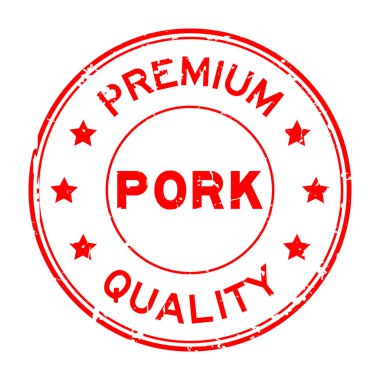 Grunge kırmızı premium kalite domuz yuvarlak lastik mühür damgası