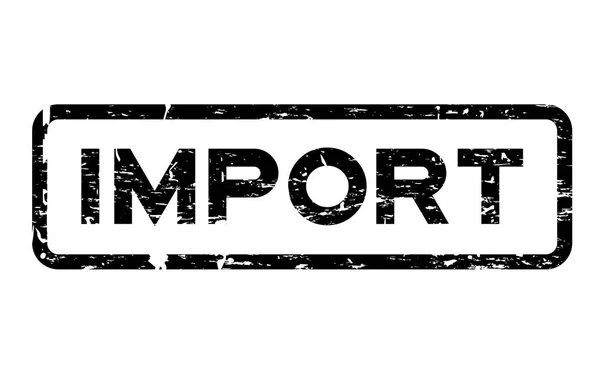 Grunge preto importação quadrado selo de borracha no fundo branco —  Vetores de Stock