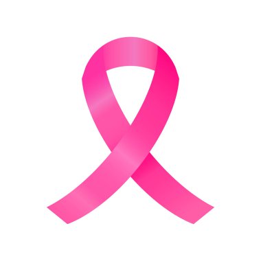 Beyaz arka plan (Meme Kanseri Bilinçlendirme kavramı üzerinde pembe kurdele)