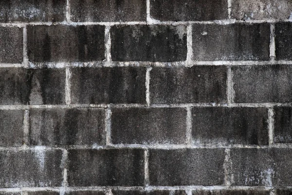 Mancha negra sobre fondo de pared de hormigón de ladrillo blanco — Foto de Stock