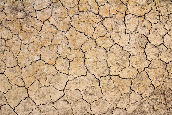 Fundo de solo marrom seco rachado, efeito de aquecimento global — Fotografia de Stock