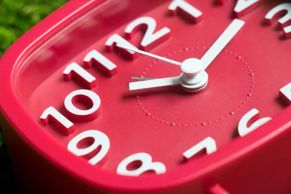 Closed up of red square clock (Concept of deadline) — Stock Photo, Image