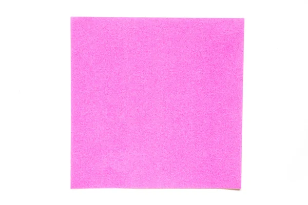 Folha de papel cor-de-rosa no fundo branco usado para decoração ou elemento de design — Fotografia de Stock