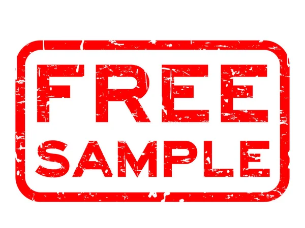 Grunge échantillon gratuit rouge tampon de joint en caoutchouc carré sur fond blanc — Image vectorielle