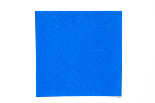 Foglio di carta di colore blu su sfondo bianco utilizzato per la decorazione o elemento di design — Foto Stock