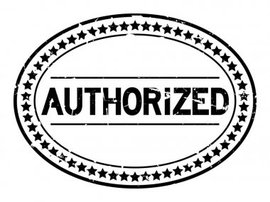 Grunge siyah beyaz arka plan üzerinde oval damga mühür yetkili