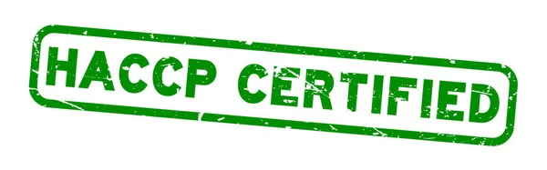 Sello de sello de goma certificado HACCP verde grunge sobre fondo blanco — Archivo Imágenes Vectoriales