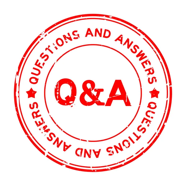 白い背景の赤いグランジ Q&A (質問と回答) スタンプ シール — ストックベクタ